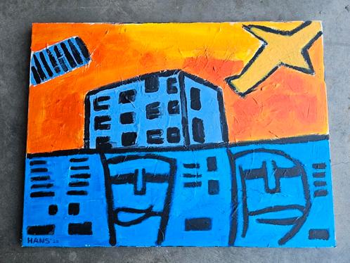 Modern schilderij acryl op doek Hans van der Laan 80 x 60 cm, Antiek en Kunst, Kunst | Schilderijen | Modern, Ophalen