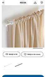 Gordijnroede Ikea, 200 cm of meer, Wit, Zo goed als nieuw, Ikea