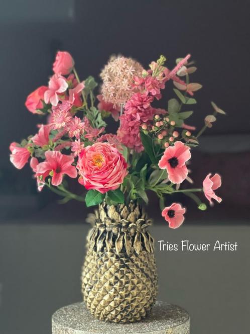 Zijden boeket inclusief vaas Nieuw, Huis en Inrichting, Woonaccessoires | Kunstplanten en Kunstbloemen, Nieuw, Binnen, Verzenden