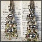 Antieke kerstpiek met 6 klokjes en tinsel, Diversen, Kerst, Ophalen of Verzenden, Gebruikt