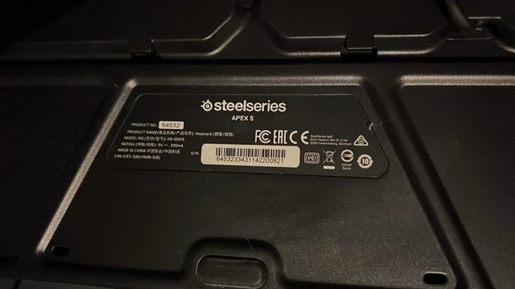 Steelseries Apex 5 Toetsenbord + Muis, Computers en Software, Toetsenborden, Gebruikt, Qwerty, Bedraad, Toetsenbord en muis-set