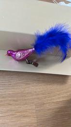 Rose kerstvogel met pasrse staart op knijper, Ophalen of Verzenden, Zo goed als nieuw