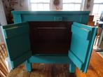 leuk brocant turquoize houten kastje / kast, Huis en Inrichting, Kasten | Overige, Ophalen, Gebruikt