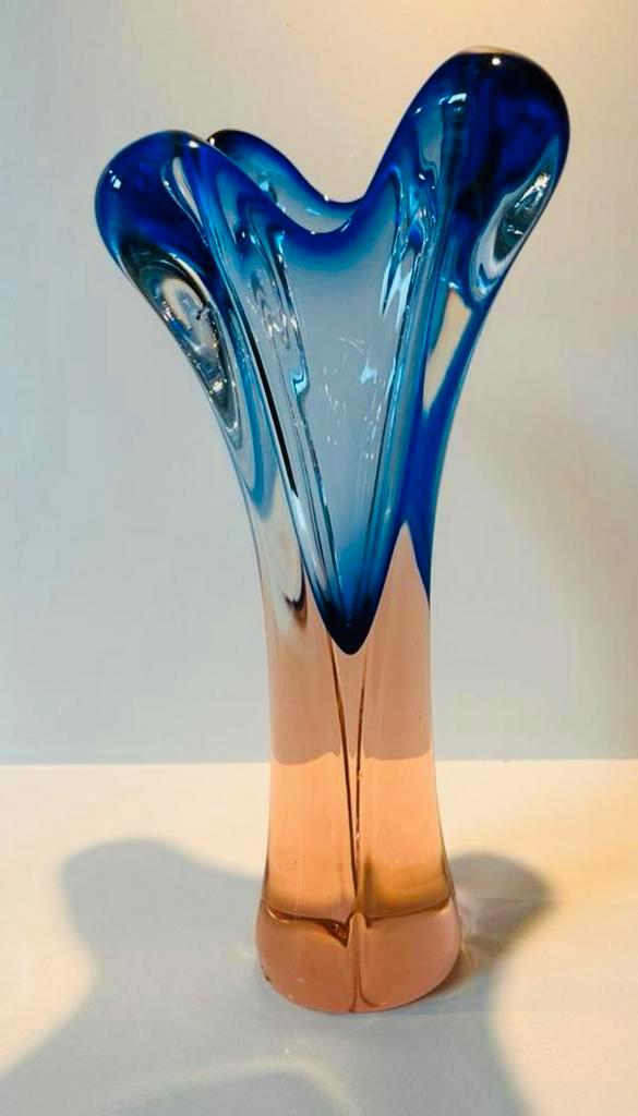 Schitterende vaas Josef Hospodka meerkleurig zgan, Antiek en Kunst, Antiek | Glas en Kristal, Ophalen