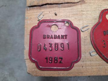 fiets belastingplaat Brabant 1982 en 1985 beschikbaar voor biedingen