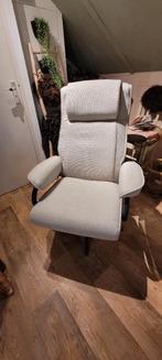 Te koop, als nieuwe, relaxstoel met bijpassende hocker, Ophalen, 75 tot 100 cm, Zo goed als nieuw, Stof