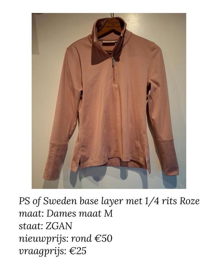 PS of Sweden base layer roze dames maat M met 1/4 rits, Dieren en Toebehoren, Paardrijkleding, Zo goed als nieuw, Dames, Bovenkleding