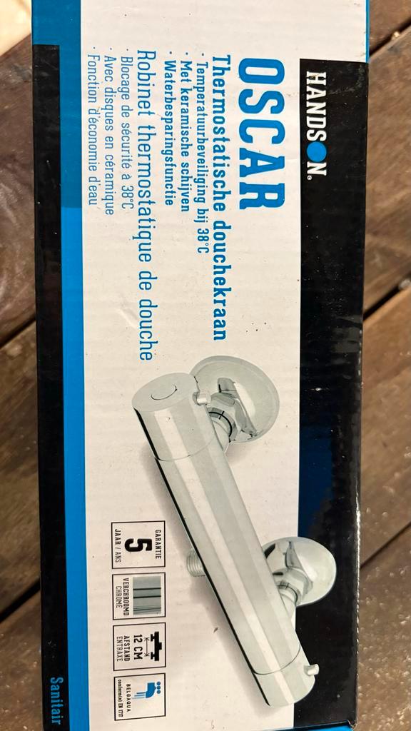 Teab Hanson Oscar Thermostatische Douchekraan, Doe-het-zelf en Verbouw, Sanitair, Nieuw, Kraan, Chroom, Ophalen