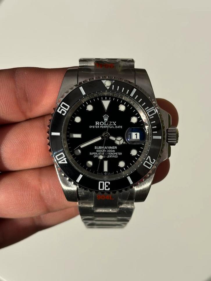 Rolex Submariner Black || Automatic, Sieraden, Tassen en Uiterlijk, Horloges | Heren, Zo goed als nieuw, Polshorloge, Rolex, Staal