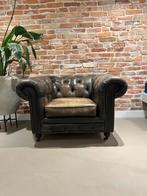 Vintage Chesterfield Fauteuil - Loods 5, Huis en Inrichting, Fauteuils, Ophalen of Verzenden, Zo goed als nieuw, Leer, 75 tot 100 cm