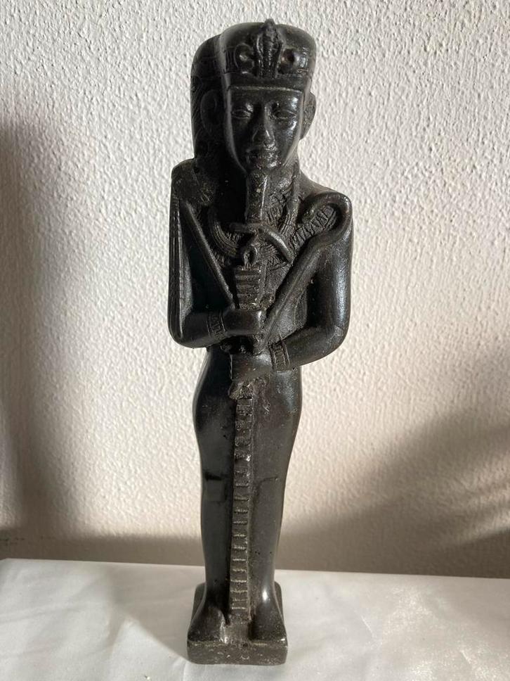 Khonsu Maangod Standbeeld - Zwarte Steen, Antiek en Kunst, Kunst | Beelden en Houtsnijwerken, Ophalen of Verzenden