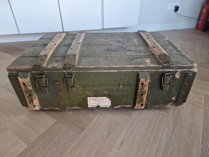 Authentieke Legerkist / Munitiekist, Huis en Inrichting, Woonaccessoires | Kisten, Gebruikt, Minder dan 50 cm, 50 tot 75 cm, 50 tot 100 cm