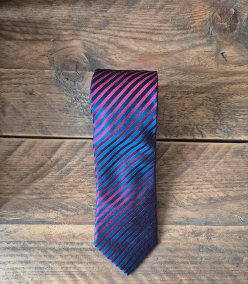 Zijden McGregor Stropdas Gestreept in Zwart en bordeaux, Kleding | Heren, Stropdassen, Zo goed als nieuw, Met patroon, Rood, Ophalen of Verzenden