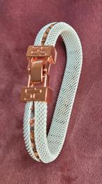 🪷 Armband crème / rosé met steentjes  (aangesloten), Ophalen of Verzenden, Zo goed als nieuw, Overige materialen