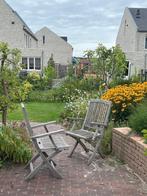2 Houten tuinstoelen, Ophalen of Verzenden, Gebruikt, Hout, Inklapbaar