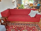 Rode bank met van der Ploeg stof, Huis en Inrichting, Ophalen, Gebruikt, Driepersoons, 75 tot 100 cm