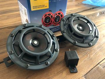 Hella Supertone 118db Claxon set (grijs grey antraciet) beschikbaar voor biedingen