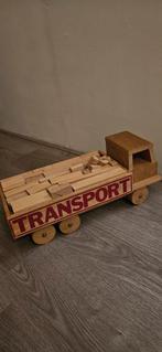 Vintage Houten Blokken Vrachtwagen Speelgoed, Ophalen of Verzenden, Gebruikt