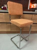 Barkruk ridge rib buisstoel Bruut. Kleur camel., Huis en Inrichting, Ophalen, Met voetsteun, 60 tot 90 cm, Zo goed als nieuw