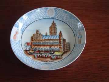 gaaf antiek wandbord Middelburg Markt met stadhuis beschikbaar voor biedingen