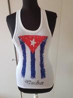 Wit Cuba hemdje met Cubaanse vlag - maat M ***zgan***, Kleding | Dames, Tops, Maat 38/40 (M), Wit, Ophalen of Verzenden, Zo goed als nieuw