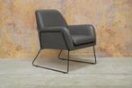 ZGANieuw! grijze leren design fauteuil van Skalma!, Minder dan 75 cm, Design, Metaal, Zo goed als nieuw