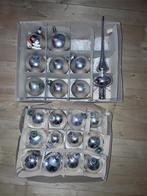 Oude zilverkleurige kerstballen met piek, Diversen, Kerst, Ophalen of Verzenden, Gebruikt