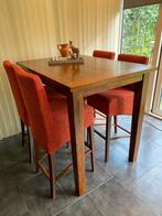 Hoge tafel (bartafel/eettafel) met 4 stoelen/krukken, 50 tot 100 cm, 100 tot 150 cm, Rechthoekig, Zo goed als nieuw