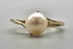 18 Karaat. Gouden Vintage ring met parel. 2025/651., Ophalen of Verzenden, Goud, Ring, Met edelsteen