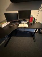 Hoekbureau BEKANT links zwart gebeitst, Huis en Inrichting, Bureaus, Ophalen, In hoogte verstelbaar, Zo goed als nieuw, Bureau