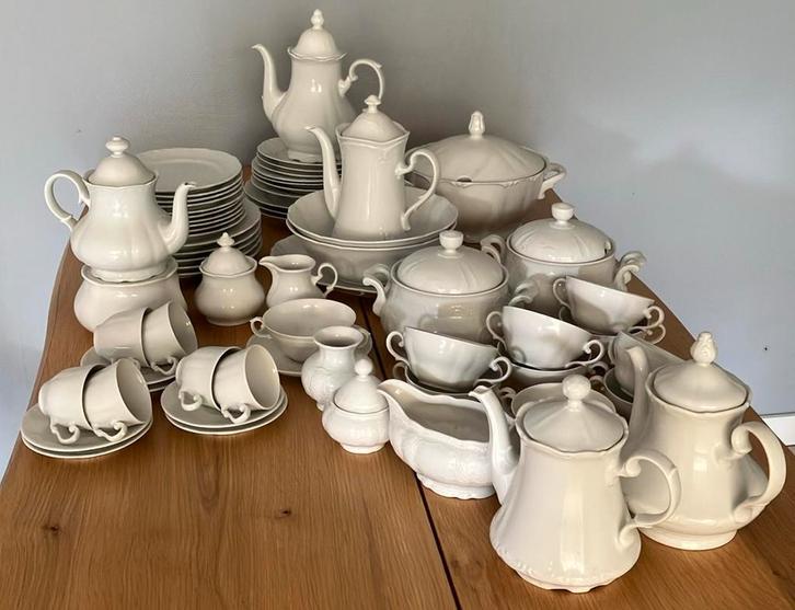 Prachtig wit brocante servies oa Seltmann Weiden kerst diner, Huis en Inrichting, Keuken | Servies, Zo goed als nieuw, Overige typen