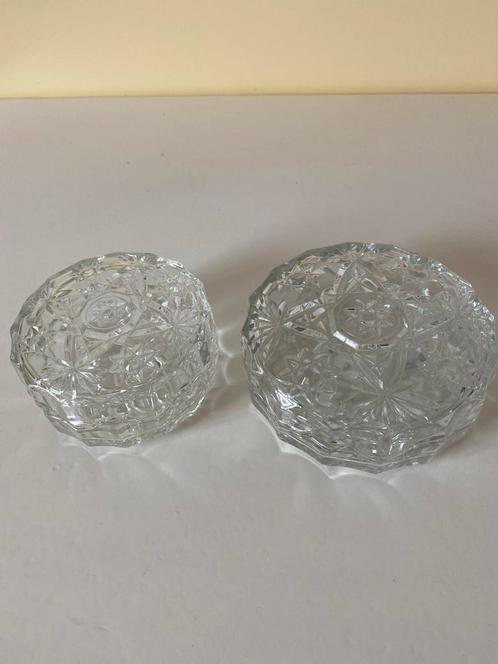 Antieke Kristallen Schaaltjes - Set van 2 Sterdesign Glaswer, Antiek en Kunst, Antiek | Glas en Kristal, Ophalen