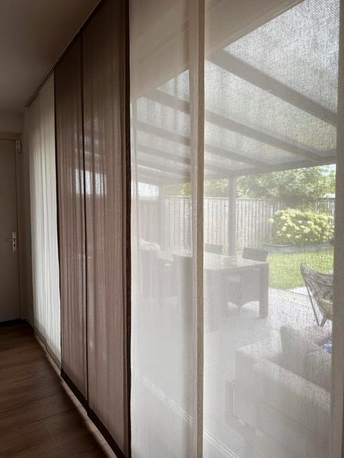 2 sets paneelgordijnen met rails, Huis en Inrichting, Stoffering | Gordijnen en Lamellen, Zo goed als nieuw, 200 cm of meer, 200 cm of meer