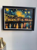 Kunst art painting Amsterdam grachten schilderij artwork, Antiek en Kunst, Ophalen of Verzenden