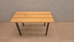 Stevig houten bankje, 85x39 cm, metalen poten, Ophalen, Zo goed als nieuw, Hout