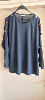 Janina Curved Tuniek met Knopen - Maat 50, Blauw, Maat 46/48 (XL) of groter, Ophalen of Verzenden, Gedragen