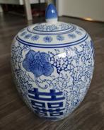 Mooie Delfts blauwe kleur Chinese dekselvaas, Ophalen of Verzenden