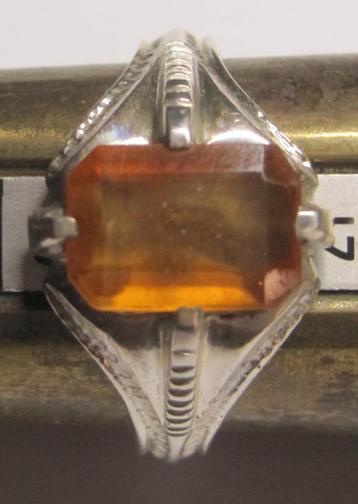 Granaat %100 natuurlijk klauw design zilver zegelring ca1970 beschikbaar voor biedingen