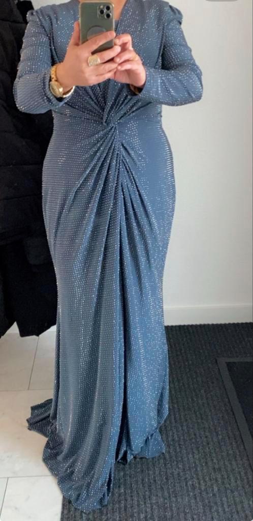 Elegante Avondjurk Abiye - Maat 44, Kleding | Dames, Jurken, Zo goed als nieuw, Maat 42/44 (L), Blauw, Ophalen of Verzenden