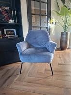 Leen Bakker Fauteuil Donkergrijs Stof - 75x75x83cm - Naven, Ophalen, 75 tot 100 cm, Zo goed als nieuw, Stof