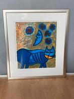 Grote originele litho: Cat, Moon and Star, Antiek en Kunst, Kunst | Litho's en Zeefdrukken, Ophalen