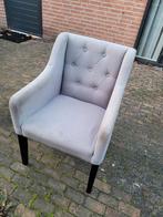 Grijze fauteuil met knopen, Ophalen, Gebruikt, Stof, Eén
