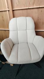 Draaifauteuil Anna, boucle stof. Nieuw! Wit en Taupe. Nieuw!, Huis en Inrichting, Fauteuils, Ophalen, Nieuw, 75 tot 100 cm, Stof