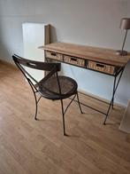 Sidetable  100 x 40  x  78 grenen me ijxer onderstel ., Huis en Inrichting, 100 tot 150 cm, Ophalen of Verzenden, Zo goed als nieuw