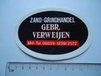 sticker oud MILL Cuijk brabant VERWEIJEN zand grind retro, Verzenden, Zo goed als nieuw, Bedrijf of Vereniging