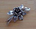 zilveren TEKA broche met roos [043], 4 tot 7 cm, Verzenden, Zo goed als nieuw, Zilver