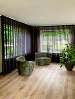 Zwarte linnenlook inbetweens op maat, Huis en Inrichting, Stoffering | Gordijnen en Lamellen, C, 200 cm of meer, C, Nieuw