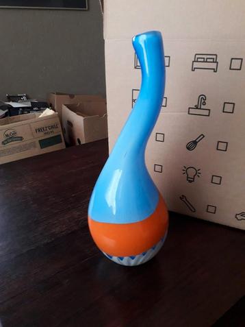 Murano disign vaas blauw en oranje  beschikbaar voor biedingen