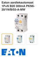 Eaton Aardlekautomaat 1P+N B20 300mA, Doe-het-zelf en Verbouw, Elektra en Kabels, Ophalen of Verzenden, Nieuw, Schakelaar
