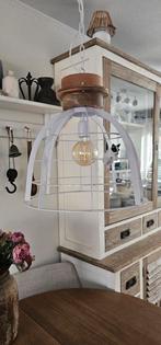 Lampen wit met hout, Huis en Inrichting, Lampen | Hanglampen, Ophalen of Verzenden, Zo goed als nieuw, Hout, Minder dan 50 cm